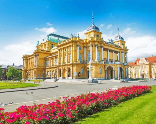 Zagreb National Theatre Croatia paint by numbers