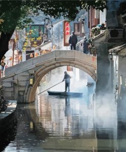 Zhouzhuang Water Town Night paint by number