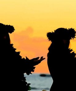 Hawaii Girls In Honolulu Beach Silhouettes paint by number