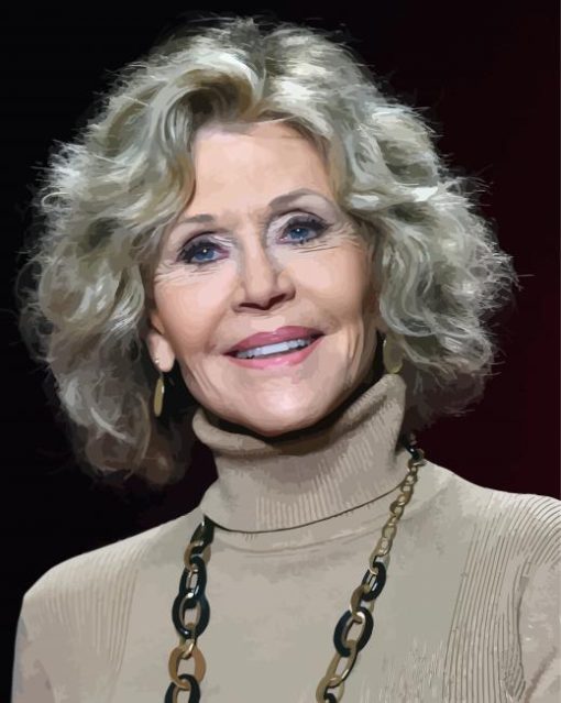 Actress Jane Fonda paint by number