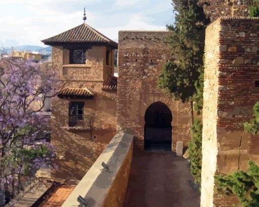 Alcazaba Malaga Spain paint by number