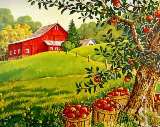 Apples Orchard paint by number