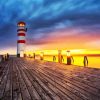 Austria Podersdorf Lighthouse At Sunset paint by numbers