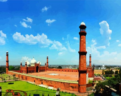 Badshahi Mosque Lahore paint by numbers