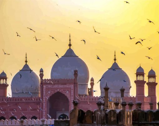 Badshahi Mosque Lahore Pakistane paint by numbers