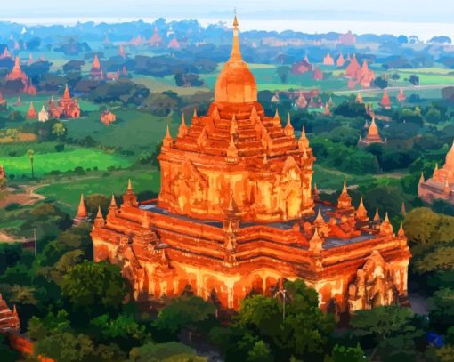 Bagan Myanmar Dhammayangyi Temple paint by number