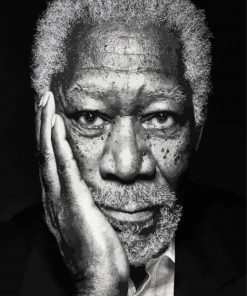 Black And White Morgan Freeman paint by number