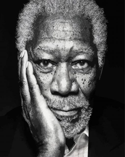 Black And White Morgan Freeman paint by number