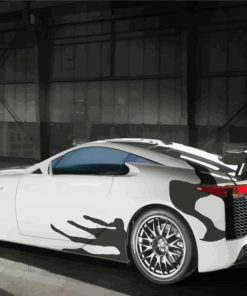 Black White Lexus Car paint by numbers