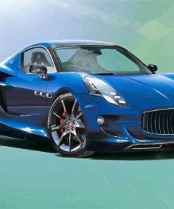 Blue Luxury Maserati Car paint by number