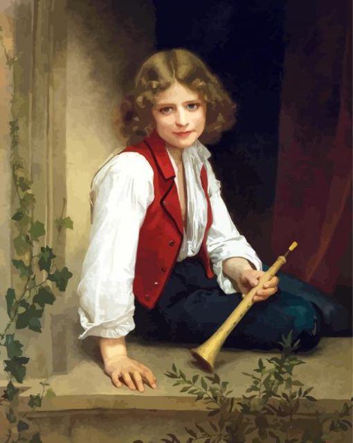 Boy With Flute paint by number