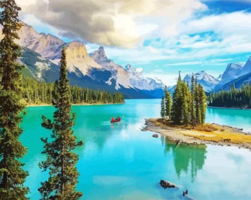 Canada Maligne Lake paint by number