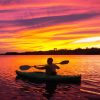 Canoeing At Sunset paint by number