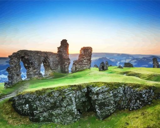 Castell Dinas Bran Llangollen paint by numbers