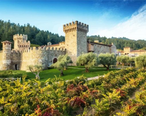 Castello Di Amorosa Napa paint by number