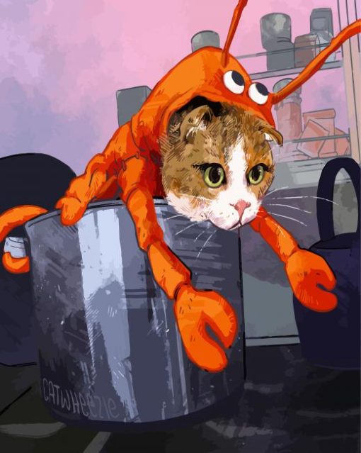 Cat And Lobster Art paint by number