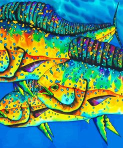 Colorful Mahi Mahi Fish paint by number