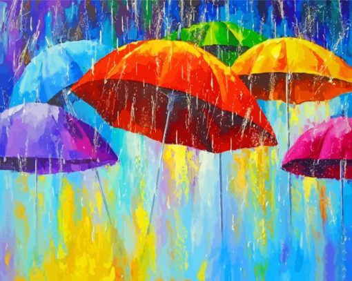 Colorful Umbrellas paint by number