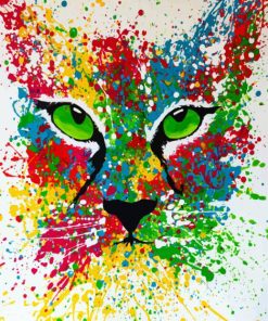 Colorful Splatter Lynx paint by number