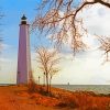 Connecticut New Haven Harbor Lighthouse paint by number