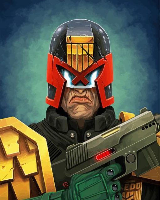 DC Judge Dredd paint by number