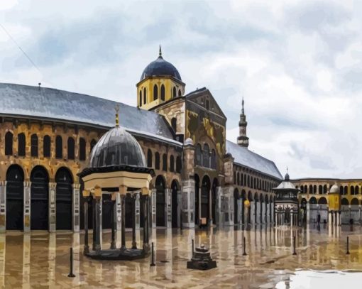 Damascus Syria The Umayyin Mosque paint by number