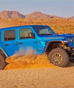 Desert Jeep Wrangler paint by number