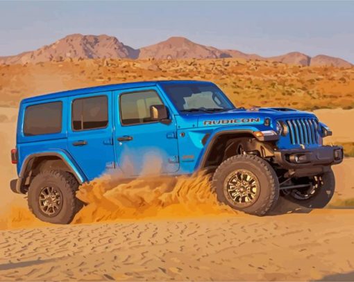 Desert Jeep Wrangler paint by number