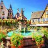 Eguisheim Hostellerie Du Chateau Fountain paint by number