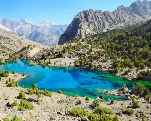 Fann Mountains Tajikistan paint by number