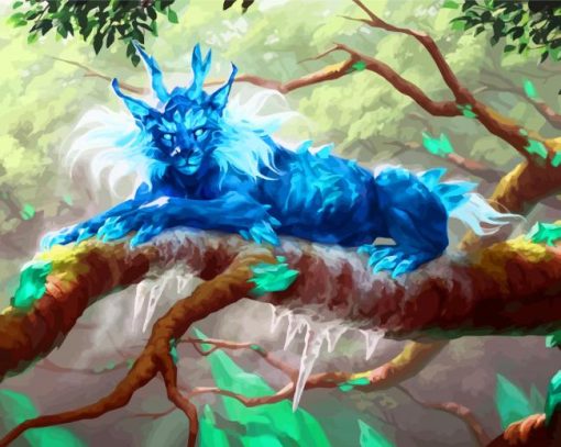 Fantasy Blue Lynx Cat paint by number