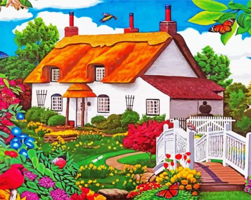 Floral House paint by number