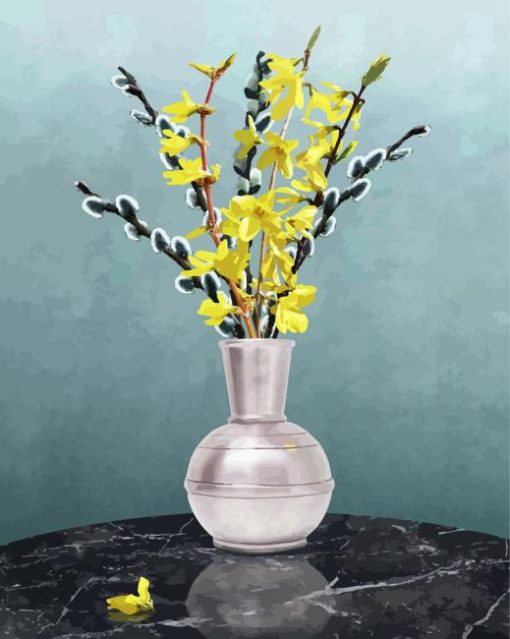 Forsythia Vase paint by number