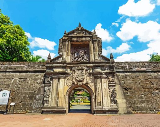 Fort Santiago Manila paint by number