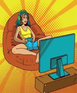 Gamer Girl Pop Art paint by number