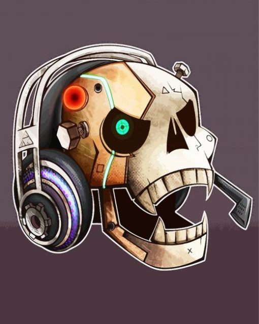 Gamer Skull paint by number