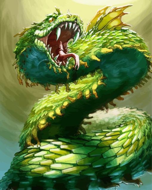 Green Dragon paint by number