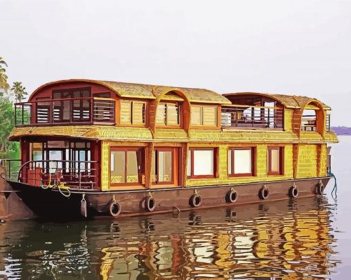 Houseboat Reflection paint by number