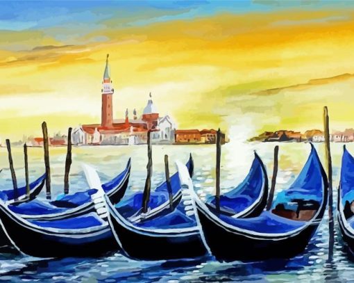 Italy Venice Gondolas Art paint by number