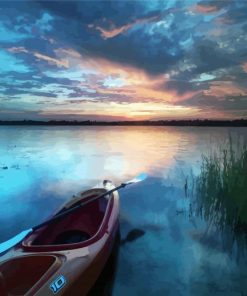 Kayak By Lake paint by number