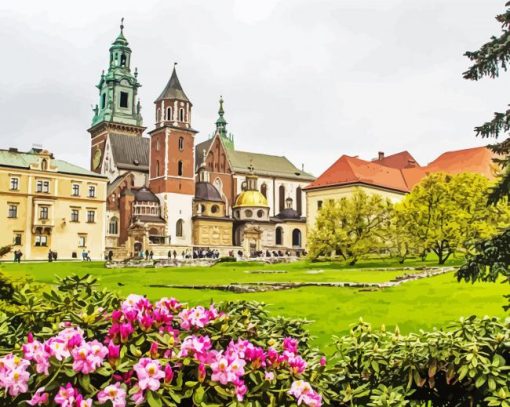 Krakow Wawel Royal Castle paint by number