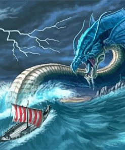 Leviathan Sea Serpent paint by number