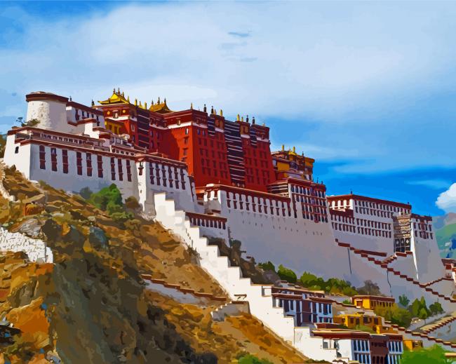 Lhasa Potala Palace paint by number