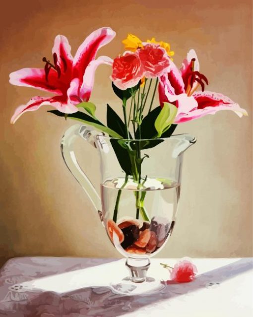 Lilies In Glass paint by number