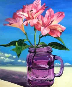 Lilies In Jar paint by number