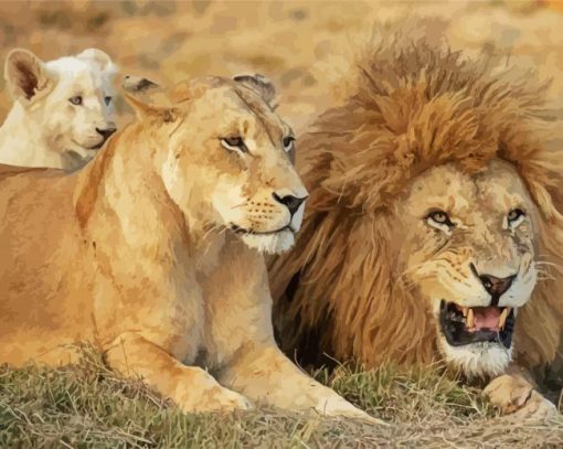 Lion Family paint by numbers