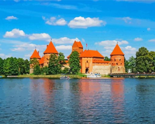 Lithania Trakai Castle paint by number