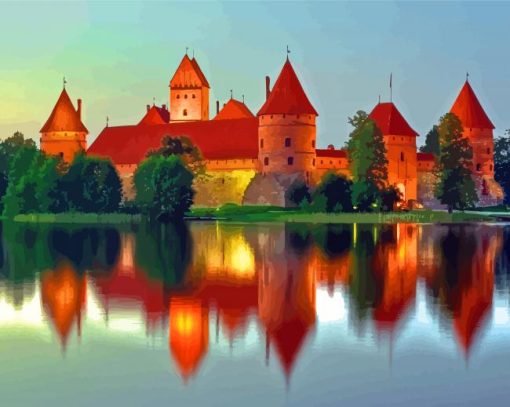 Lithania Trakai Castle Museum paint by number