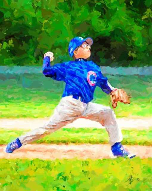 Little Baseball Pitcher paint by number