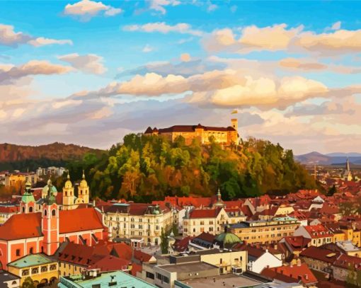 Ljubljana Castle paint by number